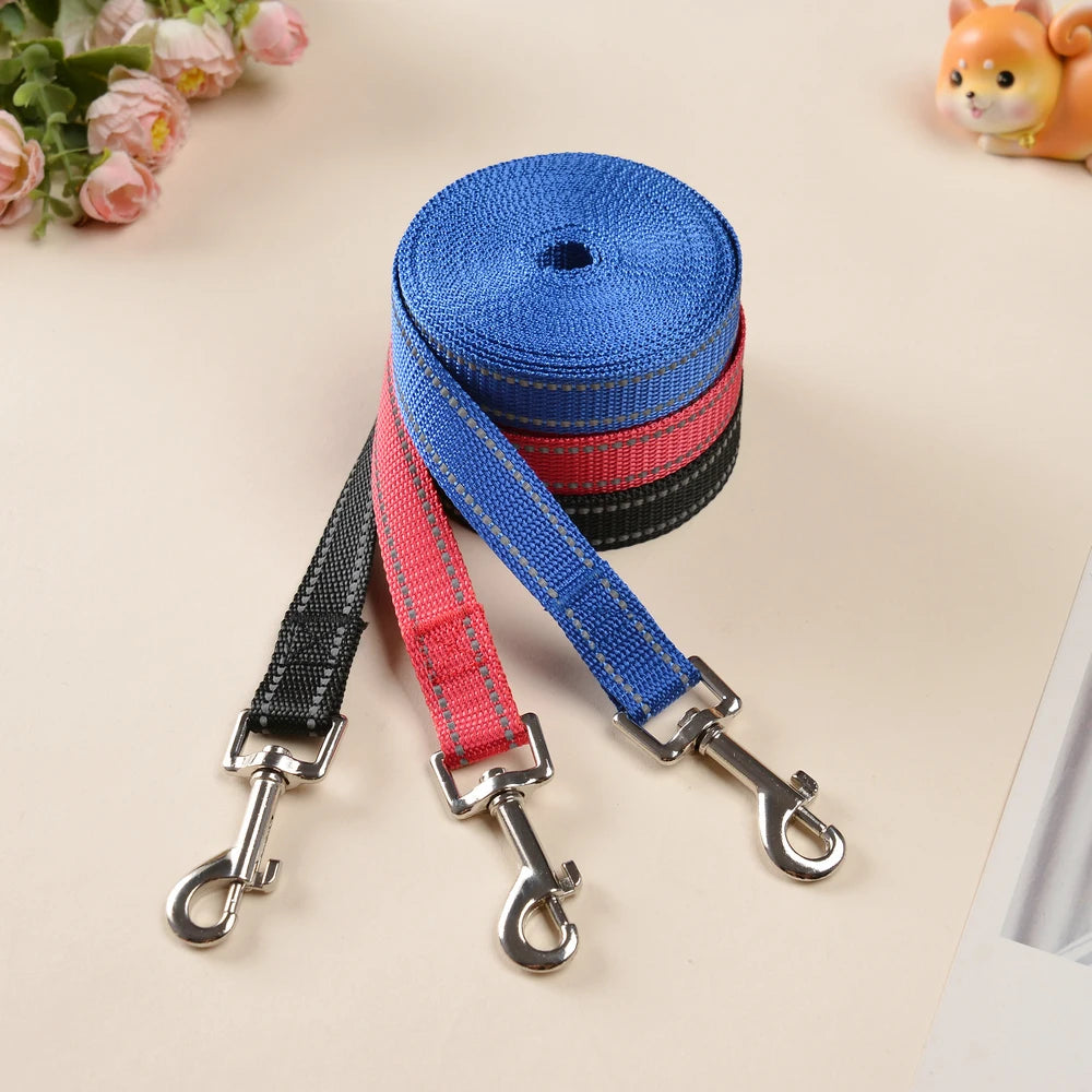 Nylon Dog Training Leash Reflective Pet Leash For Small Big Dogs Outdoor Walking Long Lanyard Rope Puppy Traction Belt Supplies