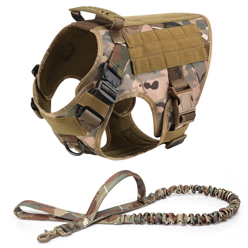 Tactical Military Vest Pet German Shepherd Golden Retriever Tactical Training Dog Harness and Leash Set For All Breeds Dogs