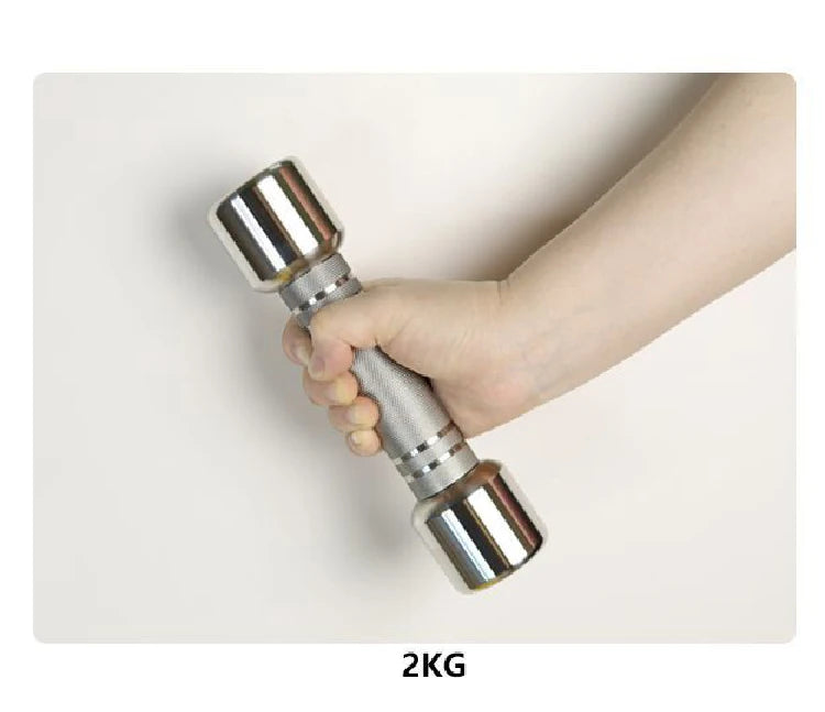 Electroplate Dumbbells Anti-slip Metal Stainless Steel Weightlifting Dumbbells for Women Home Fitness Equipment Strength Training