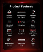 MADLIONS Mad 60he Mad60HE Mad 68HE Mechanical Keyboard Magnetic Switch Wired Hot Swap 8K Polling Rate Customized Gaming keyboard