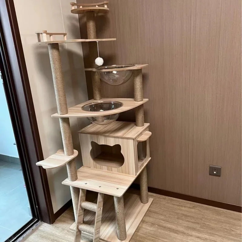 JIABINFU Cat Tree Sisal Rope Cat Tower Cat Scrapers Scratching Post for Cats Toys,Grinding Paws Multi-Level Cat Climbing Frame