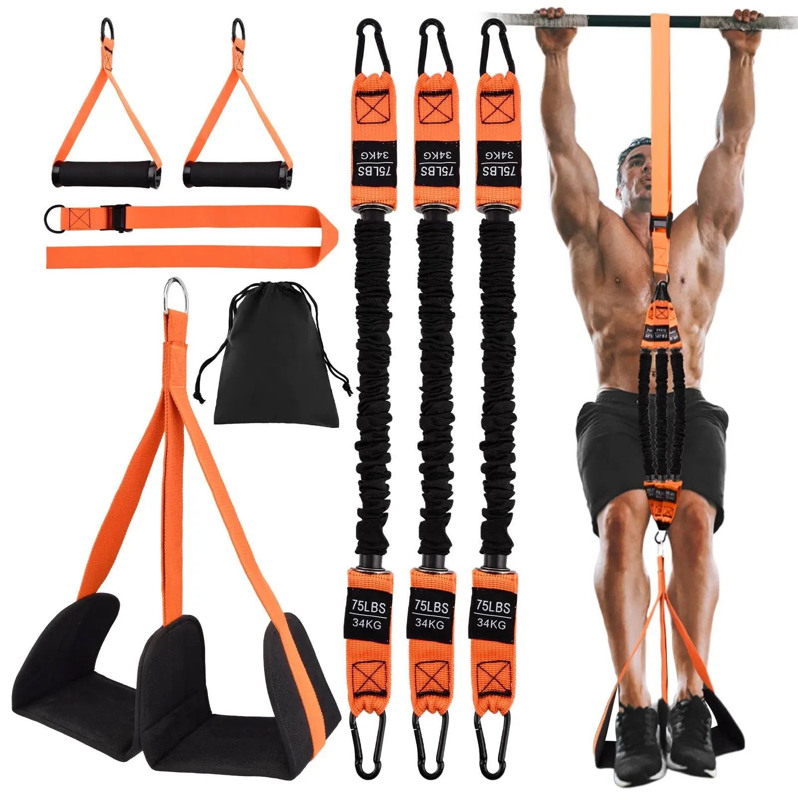 Conjunto de Bandas de Assistência para Pull-Up e Alongamento