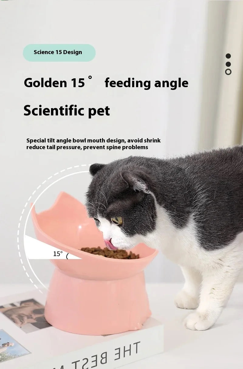 Pet Food Bowl Tilt High Bottom Neck Protector Antichoking Dog and Cat Water Bowl Antidumping Dog Non Slip Feeding Supplies
