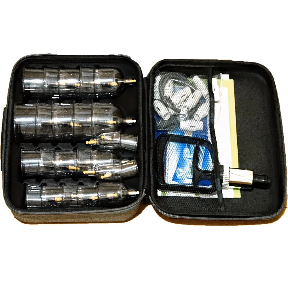 CuppingRelax 24 Pro – Kit de Ventosas a Vácuo com Bomba Manual