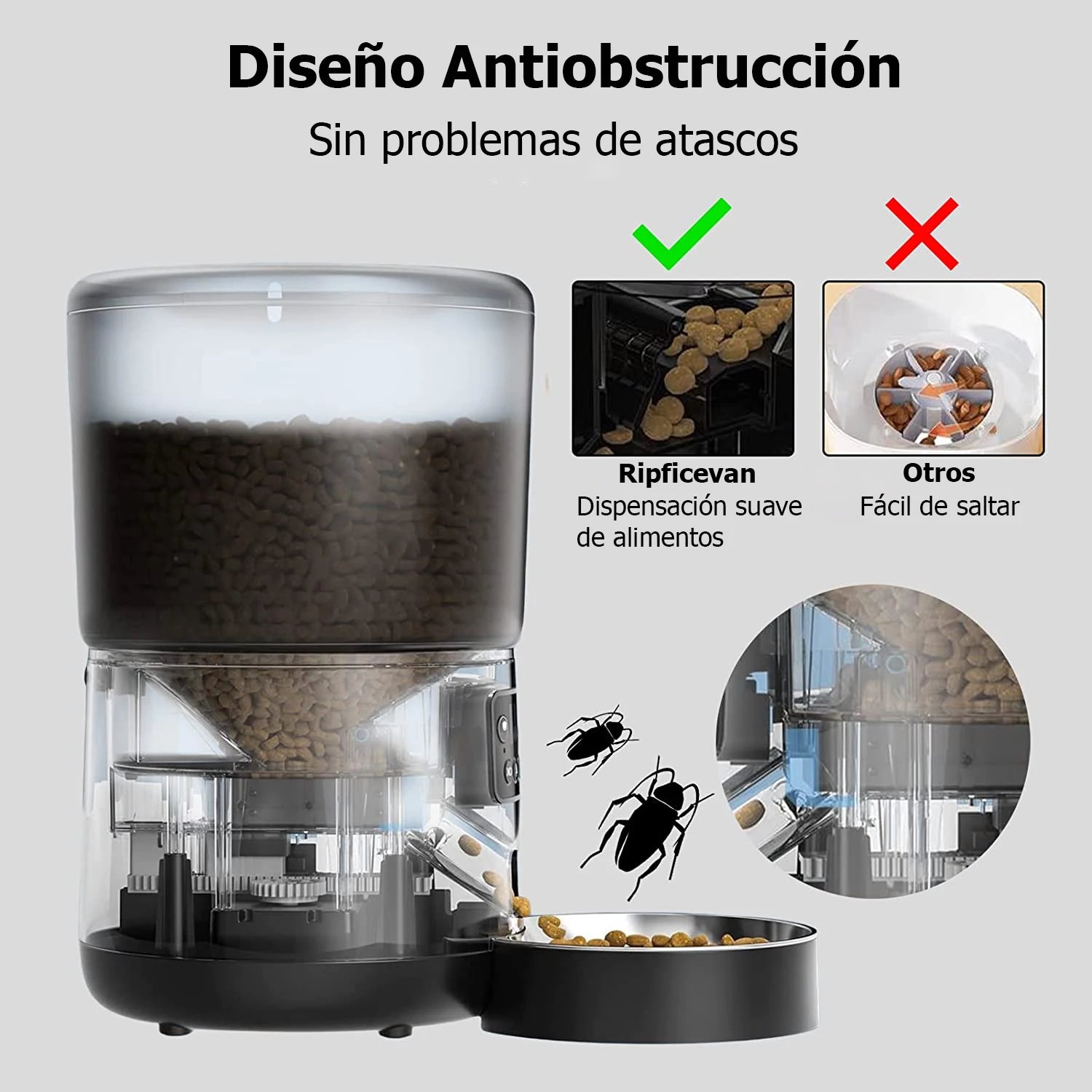 4L Automatic Pet Feeder Cat Food Dispenser Timed and Quantitative Insect and Moisture Resistant Feeding Machine No Food Jamming