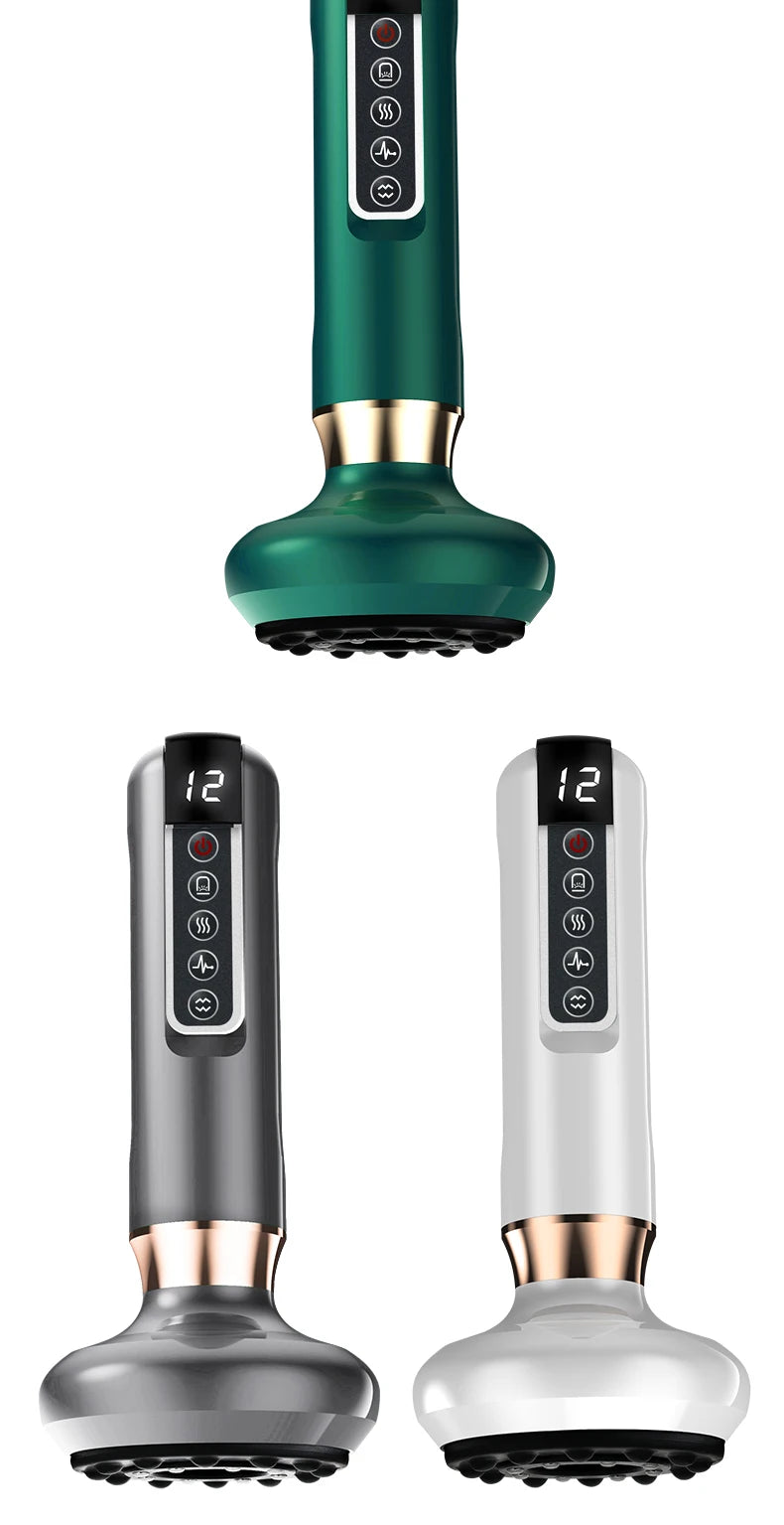 TriColor GuaSha Pro – Massajador Elétrico Anticelulite com Vácuo, Infravermelhos e Terapia de Scraping