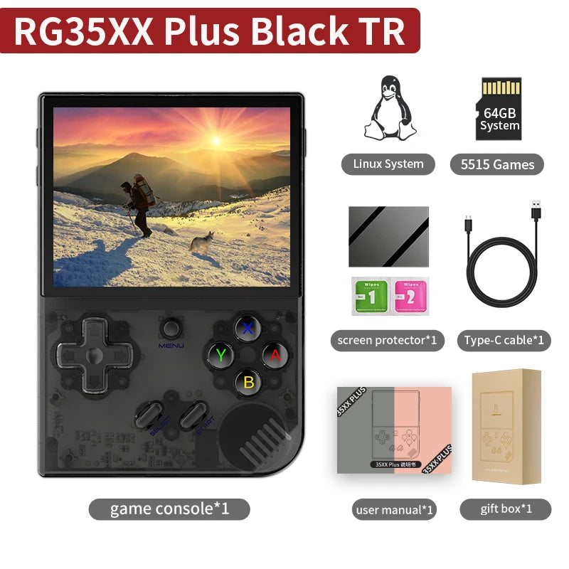 ANBERNIC RG35XX Plus/RG35XX Retro Handheld Game Console 3.5″ IPS Screen Linux Portable Video Game Player Support HD-MI TV Output