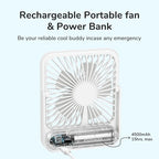 Ventoinha JISULIFE de Mesa — USB, 4 Velocidades, Ultra Silenciosa e Portátil