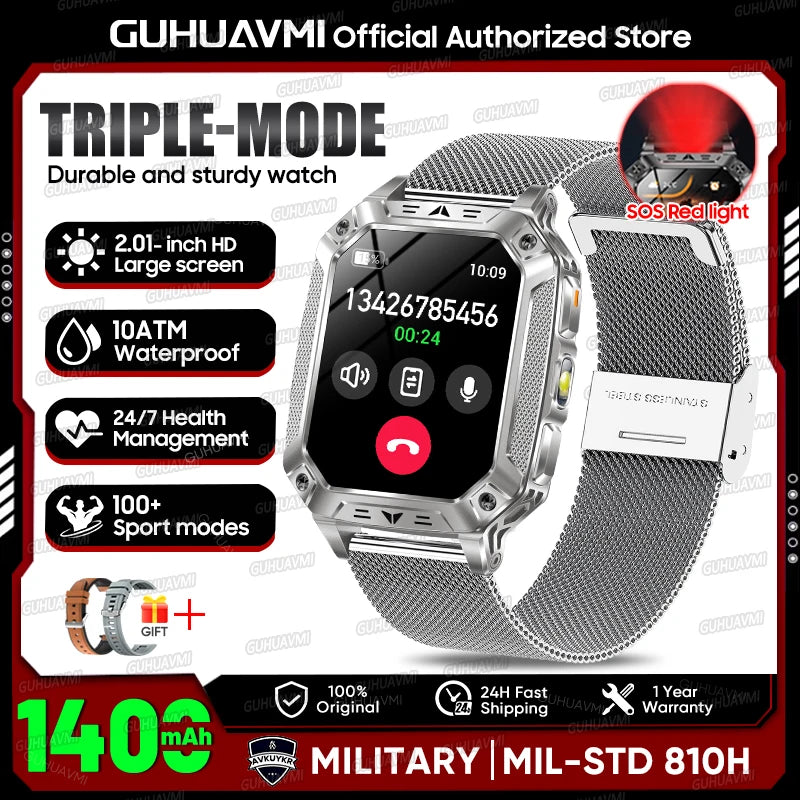 Smartwatch Militar 2026 – Robustez Extrema, Lanterna LED e Autonomia XL