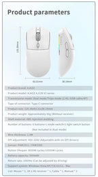 AJ139-V2-MC Tri-mode Wired/2.4GHz /BT Wireless Gaming Mouse with Magnetic Charging Base PAW3311 Gaming Chipset 12000DPI Max