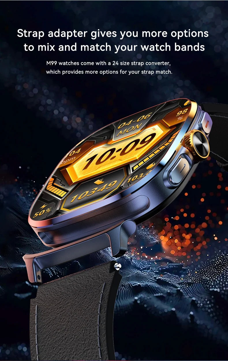 Smartwatch M99 – Ecrã XL, Câmara Giratória e Android Integrado