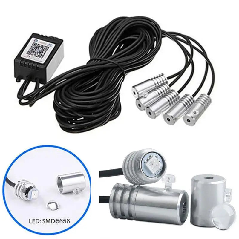 Flexible EL Wire Lights With App Control Ambient Atmosphere Strip Light Decorative Lamps 12V Car Interior Neon RGB Led Strip