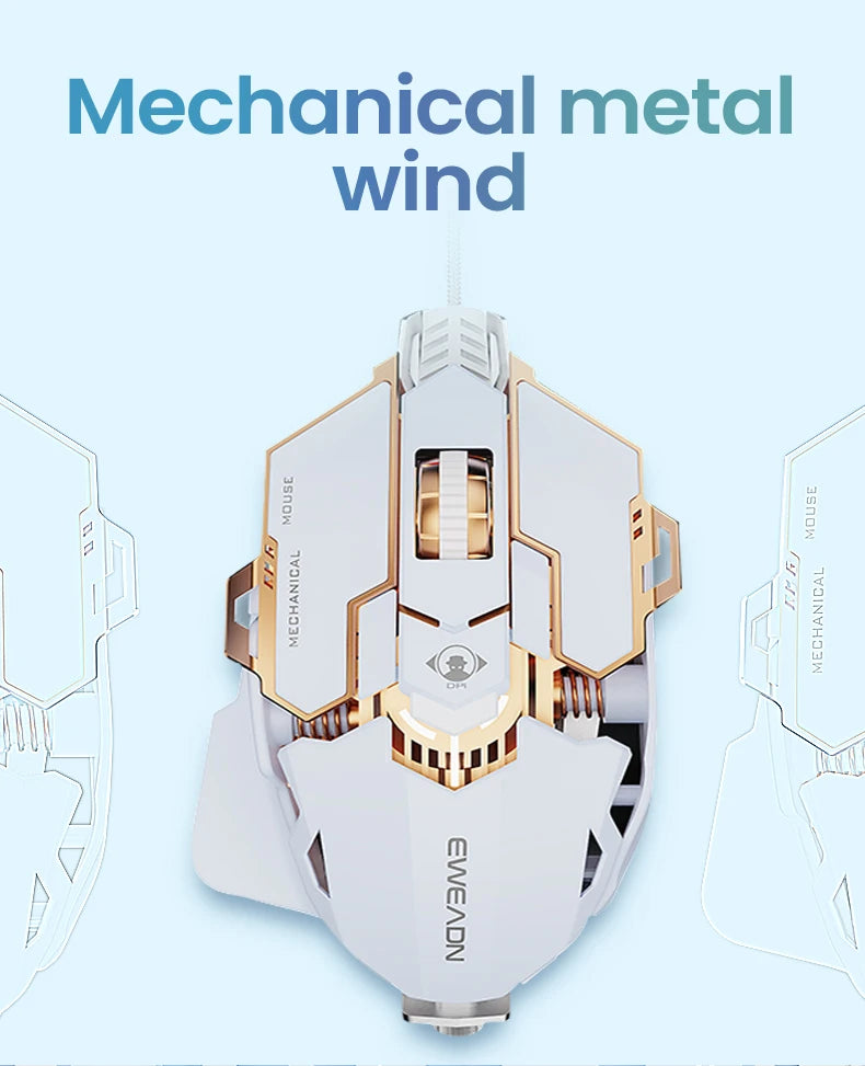 EWEADN G5 USB Wired Gaming Mouse Silent or audible optional, Buttons Macro Function Keys, for desktop, laptop, computer, school