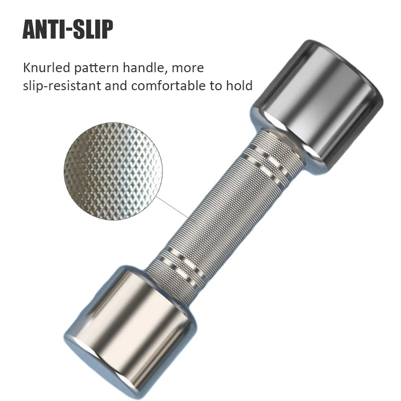 Electroplate Dumbbells Anti-slip Metal Stainless Steel Weightlifting Dumbbells for Women Home Fitness Equipment Strength Training