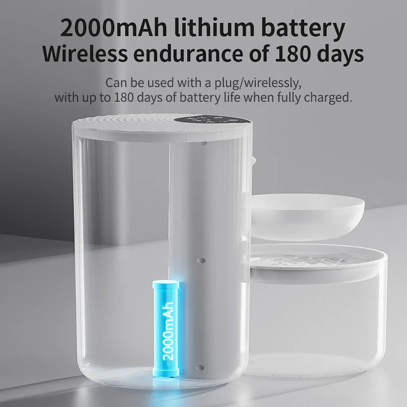 3000ML Pouring Cat Water Dispenser Smart Tilt Design Pet Water Fountain Separate Clean & Dirty Water For Cats and Small Dogs