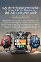 Sapphire 2025 New Health Managed Smart Watch Health Measurement Blood Fat Uric Acid Call ECG+PPG Blood Pressure Health Smartwatch iOS