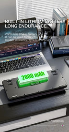 FREE WOLF M75 82-Key Compact Wireless Gaming Keyboard - Dual Mode (Bluetooth/2.4G) RGB Backlit OLED Display Large Battery