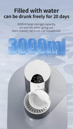 3000ML Pouring Cat Water Dispenser Smart Tilt Design Pet Water Fountain Separate Clean & Dirty Water For Cats and Small Dogs