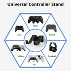 Wall Mounted Gamepad Holder for PS5/PS4/Xbox/Switch – 3 Pcs Black Controller Stand with Adhesive & Screws Gaming Accessories