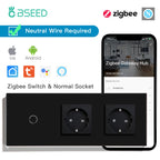 BSEED Zigbee Touch Switch — 1/2/3 Gang + Tomadas EU com Neutro