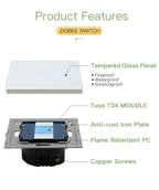 BSEED Zigbee Touch Switch — 1/2/3 Gang Smart Tuya Sem Neutro