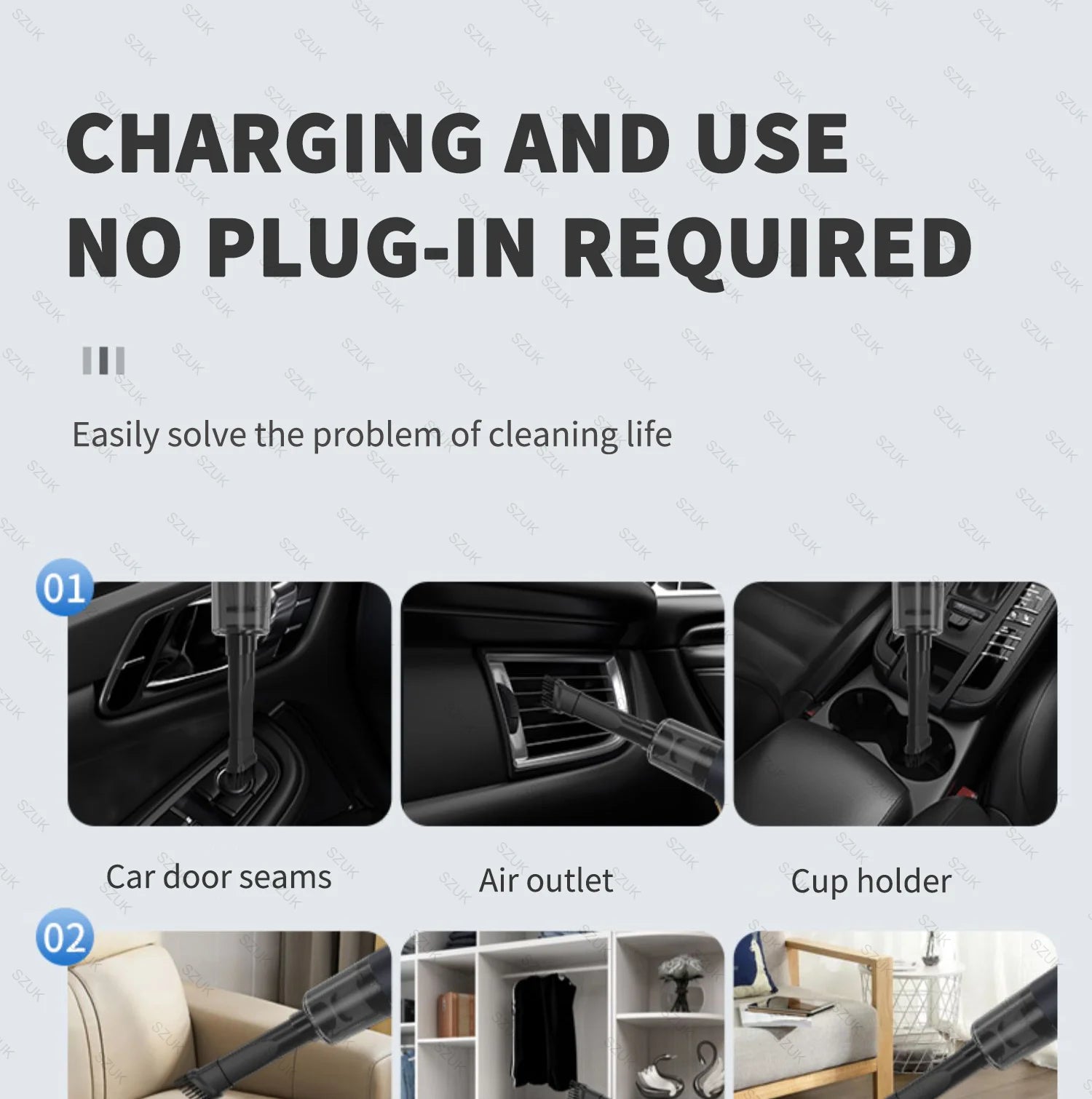 Mini Car Vacuum — Aspirador Portátil Sem Fios para Carro, Casa e Teclado