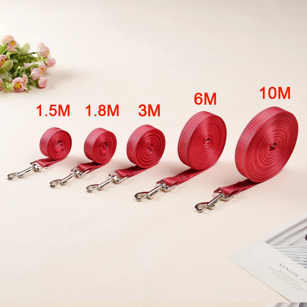 Nylon Dog Training Leash Reflective Pet Leash For Small Big Dogs Outdoor Walking Long Lanyard Rope Puppy Traction Belt Supplies