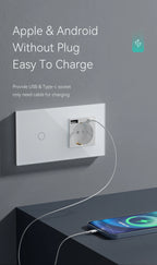 BSEED WiFi Touch Switch — Tomada EU com USB‑C Tuya Smart Life