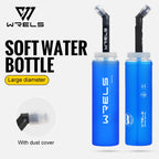 WRELS TPU Collapsible Soft Water Bottle for Hydration Pack Soft Flask Folding Water Bottles BPA-Free Sports Running Bottles