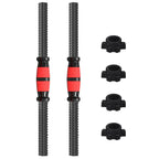 1 Pair 35cm Dumbbell Bar, Barbell Bars, Dumbbell Connecting Steel Tube with Standard Non-Slip Grip Surfaces and Spinlock Collars