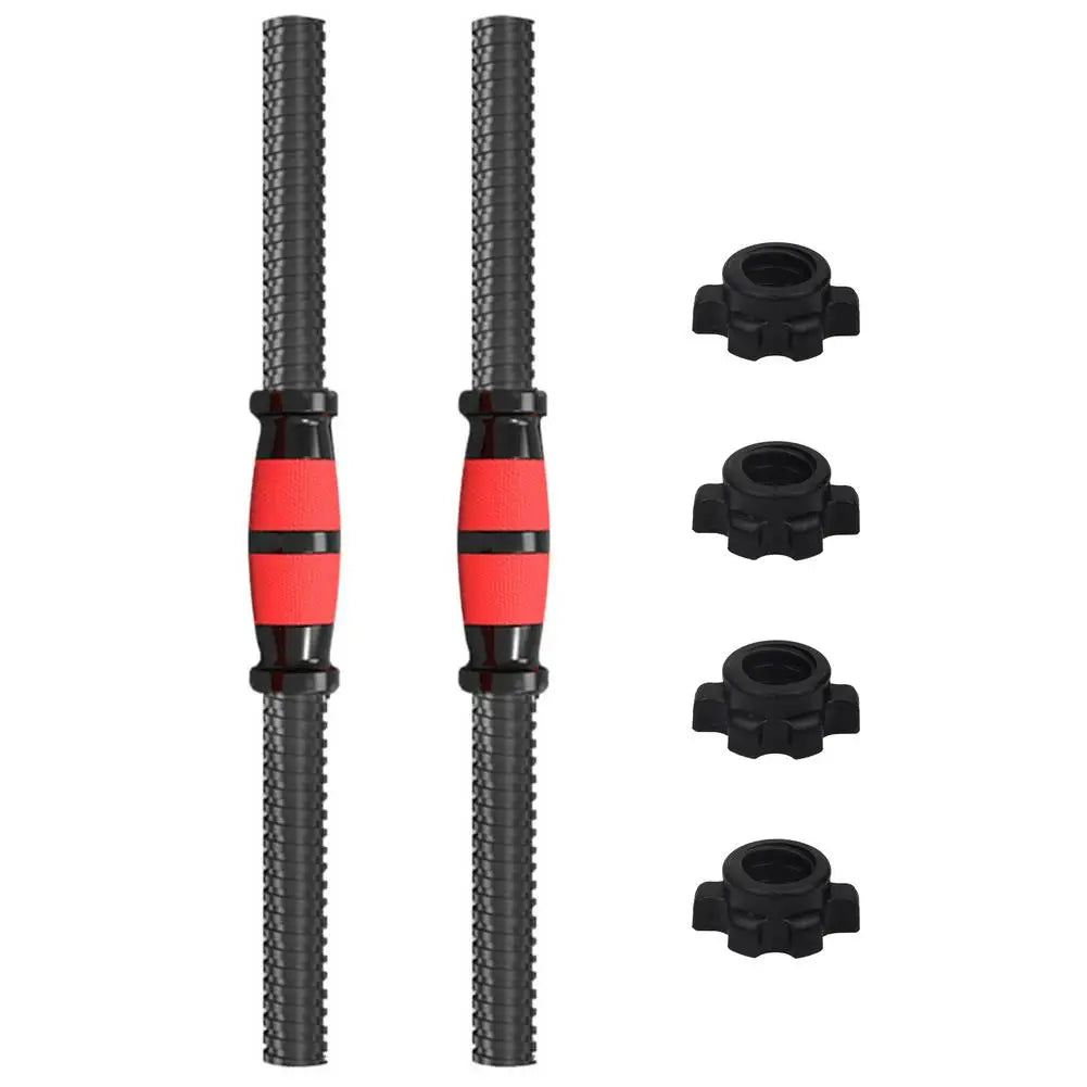 1 Pair 35cm Dumbbell Bar, Barbell Bars, Dumbbell Connecting Steel Tube with Standard Non-Slip Grip Surfaces and Spinlock Collars