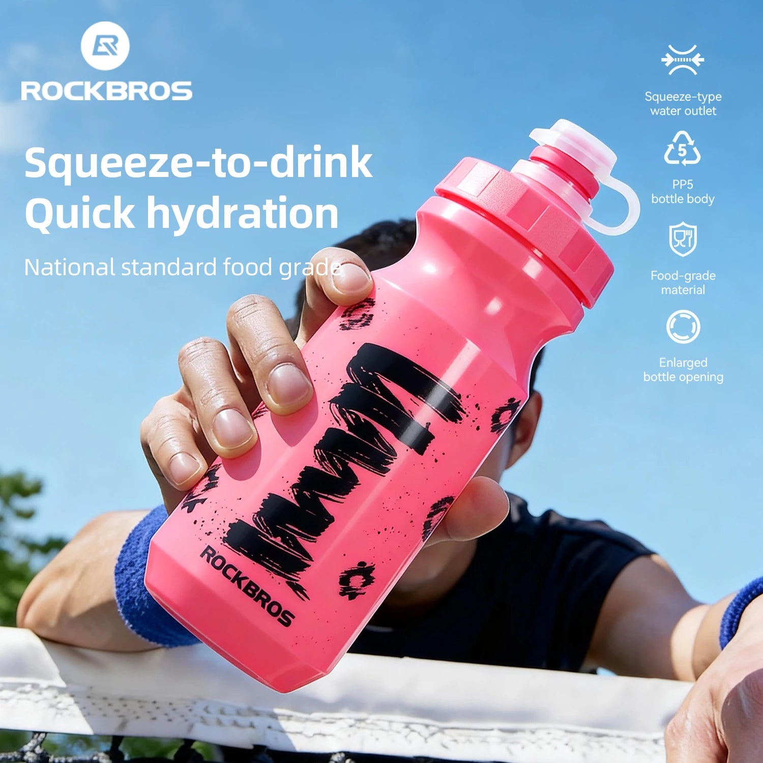 Garrafa de Ciclismo 600ml – Squeezable e de Hidratação Rápida para Bicicleta e Outdoor