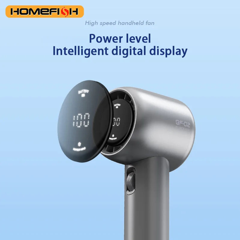 HOMEFISH GF02 199 Gears High-Speed ​​Portable Fan USB Rechargeable Fans 3500mAh Electric Fan Mini Air Conditioner