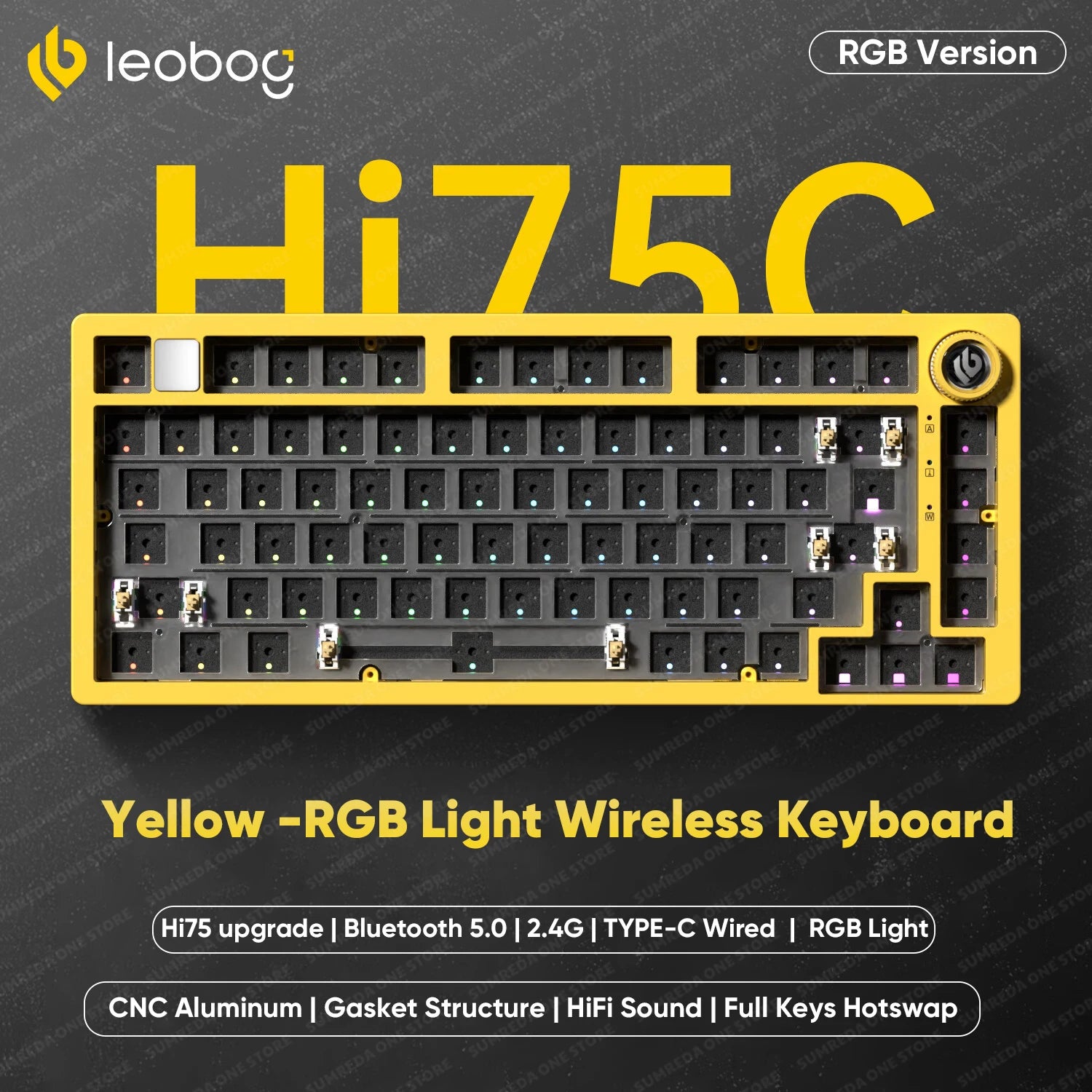 Leobog Hi75C Hi75 Hi75C Pro Aluminum Wireless Custom Mechanical Keyboard Kit Gaming Bluetooth 2.4G Wired Hotswap Gamer Keyboard
