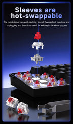 AJAZZ NK61 Wired Gaming Mechanical Keyboard 60% RGB Hot-Swappable 61 Keys Red Switch Mini Keyboard for Gamer PC