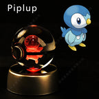 Pokemon Crystal Ball 3D Pikachu Gengar Mewtwo Night Light Lamp Pokeball 3D Glass Pokemon Crystal Ball Statue Kids Birthday Gift