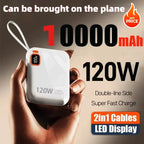 2025 New MINI 10000mAh Portable PD 120W Power Bank Two-Way Fast Charger Mini Powerbank for iPhone Xiaomi Samsung