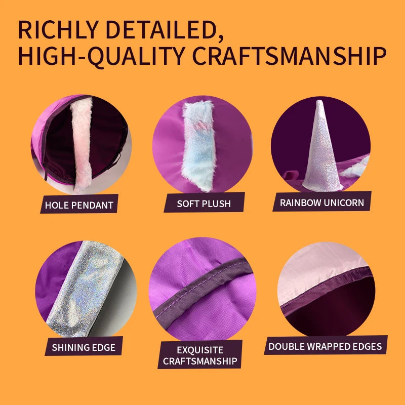 Christmas Gifts Cat Tunnel Toy, Large collapsible cat and dog tunnel toys, 6 entrances and exits design, unique unicorn shape