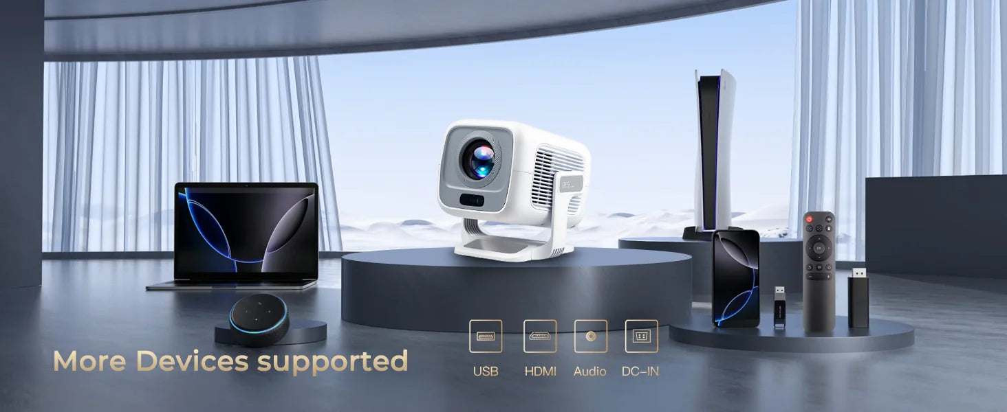 Projetor 4K LynCast X3AQ — 500 ANSI, Auto Focus, Android 11, WiFi6