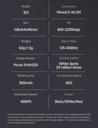 Attack Shark X11SE X11 PAW3311 Bluetooth Mouse, Tri-mode connectivity, Magnetic charging dock, Touchscreen, Ultralight gaming mouse