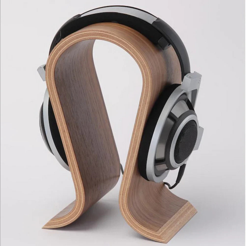 U-shaped wooden headphone stand, desktop headphone display stand, suitable for almost all headphones.