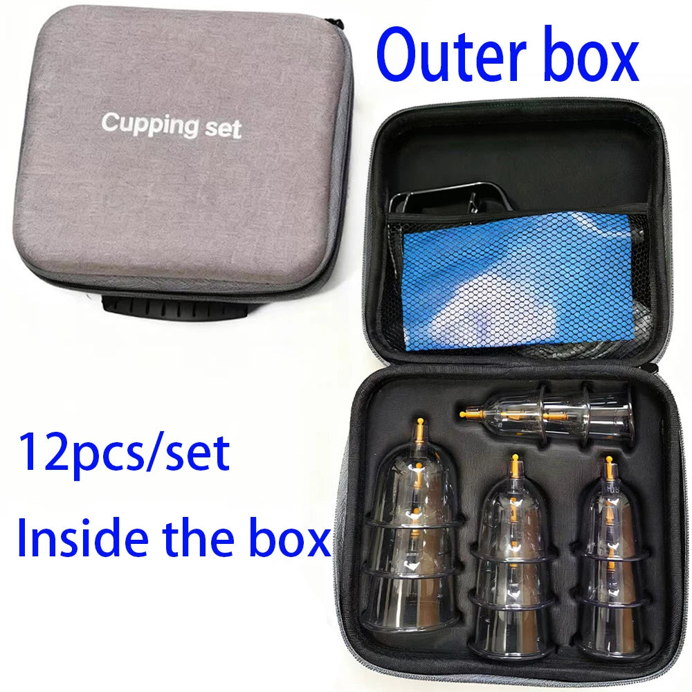 CuppingRelax 24 Pro – Kit de Ventosas a Vácuo com Bomba Manual