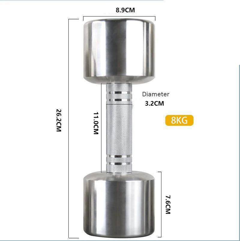 Electroplate Dumbbells Anti-slip Metal Stainless Steel Weightlifting Dumbbells for Women Home Fitness Equipment Strength Training