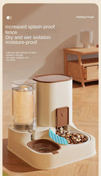 New Automatic Feeder Cat Dog Food Bowl with Water Fountain Dry Wet Separation Pet Puppy Kitten Food Storage Dispenser Container