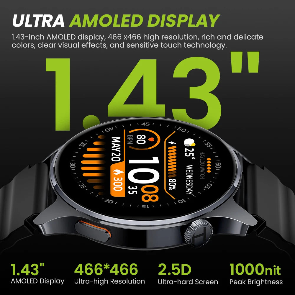 HAYLOU Watch 4S – AMOLED HD, GPS Avançado e Performance Desportiva