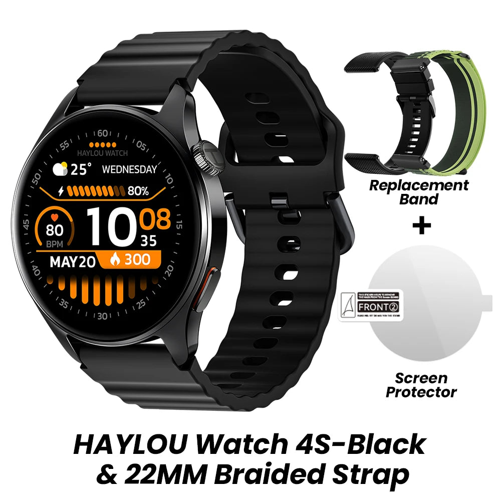 HAYLOU Watch 4S – AMOLED HD, GPS Avançado e Performance Desportiva