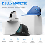 Delux M618XSD Seeker Ergonomic Vertical Mouse with OLED Screen 4000DPI Rechargeable 1000mA Removable Back Cover For Computer
