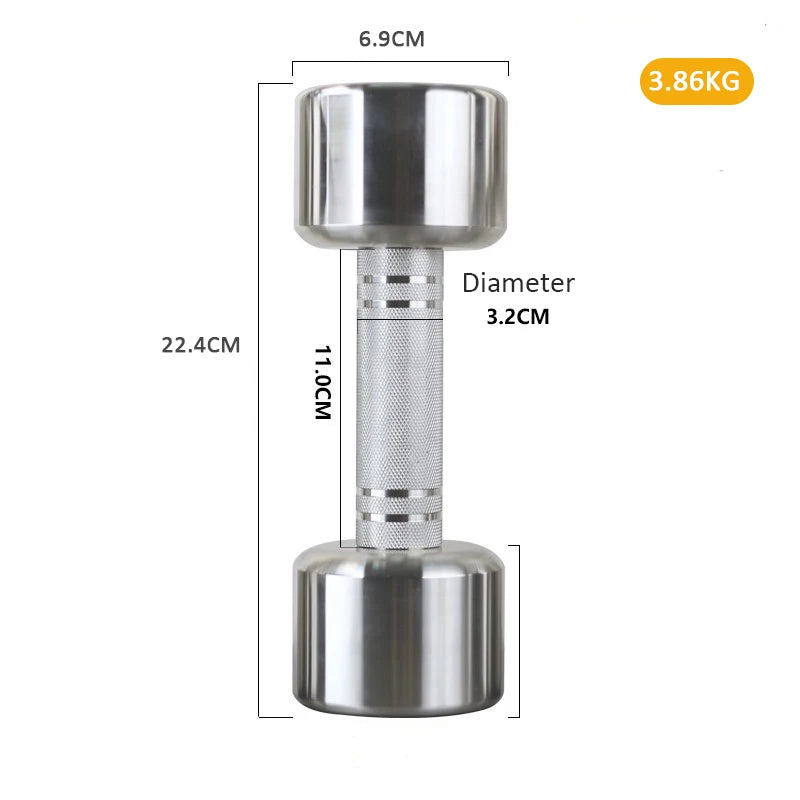Electroplate Dumbbells Anti-slip Metal Stainless Steel Weightlifting Dumbbells for Women Home Fitness Equipment Strength Training