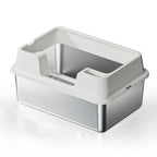 Stainless Steel Cat Litter Box with Lid and Scoop for Big Cat XL Metal Litter Pan Tray with High Wall Sides Enclosure Non-Sticky