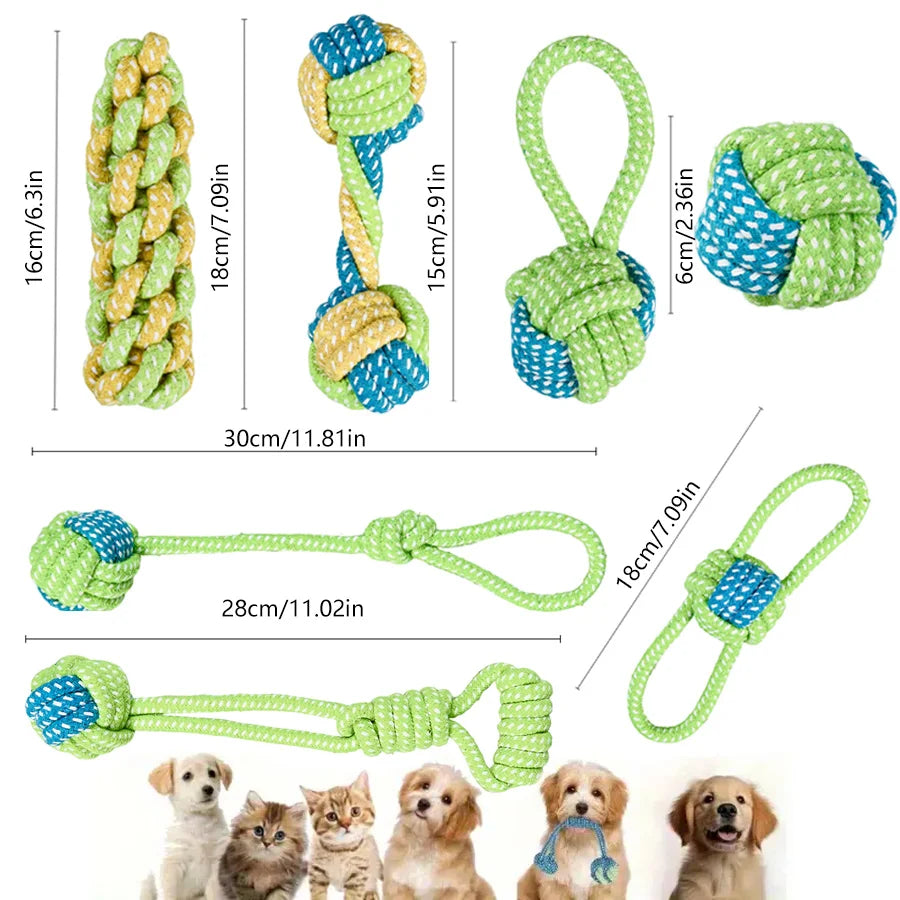 Conjunto de Cordas Resistentes para Cães – Brinquedos de Mastigar e Tug‑of‑War